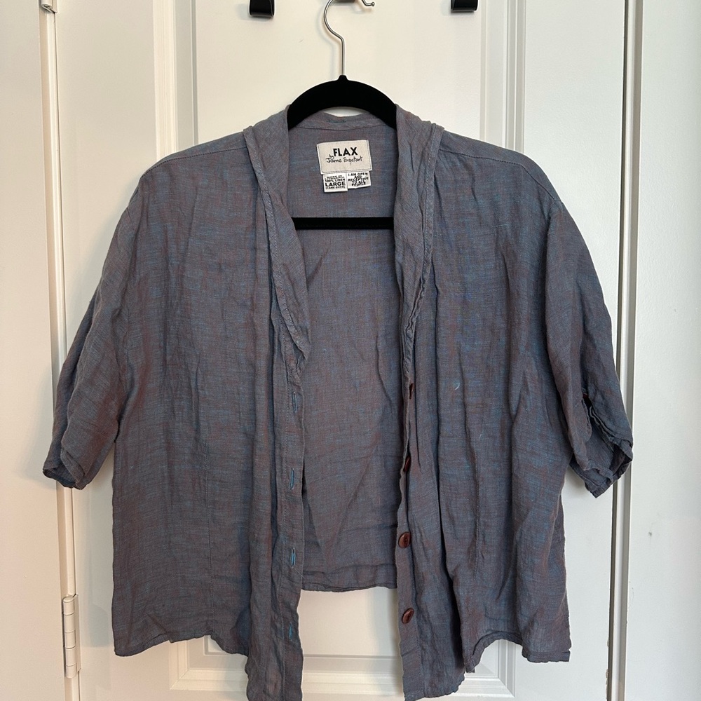 Flax Blue / Purple Linen Shirt